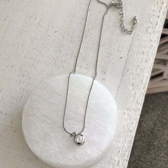 Swarovski Crystal Caged Circle Silver Pendant Necklace - Picture 5 of 6